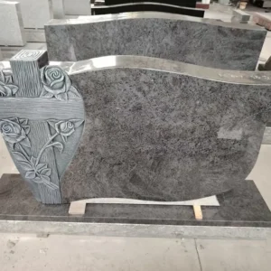 bahama blue cross with carved flowers monument