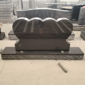 double heart shaped headstone