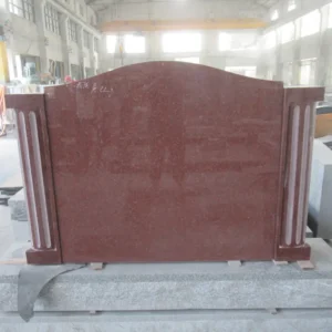 india red headstone with pillars