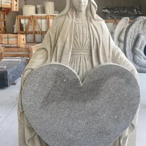 sculpted marry heart shaped gravestone